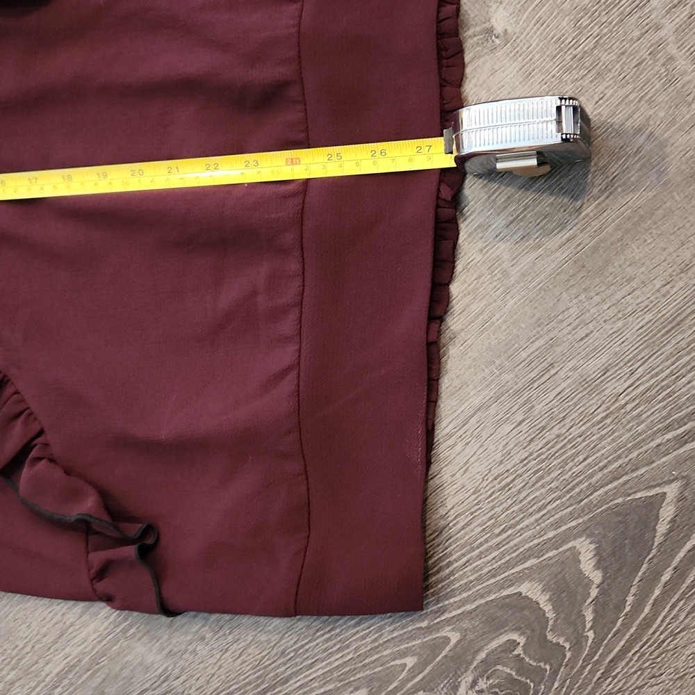 New York & Company Burgundy Blouse with Black Accents - Picture 11 of 11